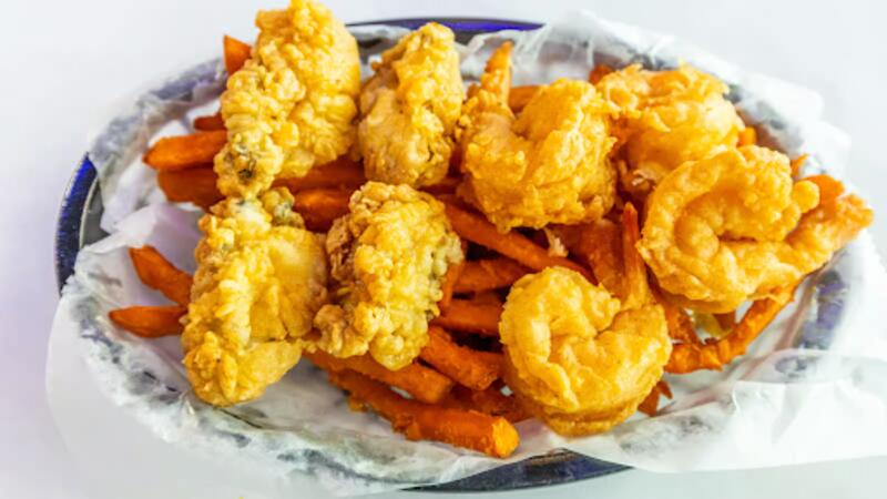 (B) FRIED SHRIMP (4) & FRIED OYSTER (4)